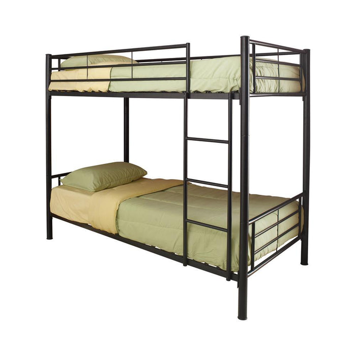 Denley Black Metal Twin-Over-Twin Bunk Bed - Eclectic 79 Furniture Store