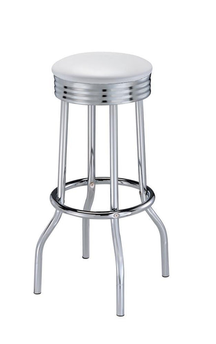 Cleveland Contemporary White Bar-Height Stool - Eclectic 79 Furniture Store