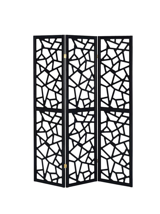 Transitional Black Three-Panel Screen - Eclectic 79 Furniture Store