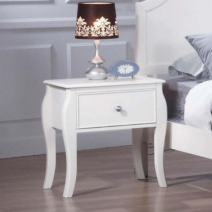 Dominique French Country White Nightstand - Eclectic 79 Furniture Store