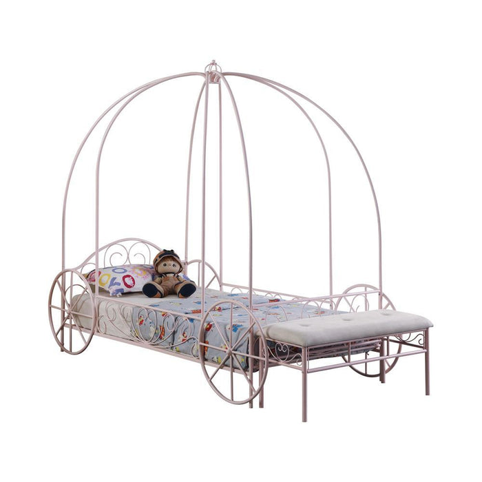 Massi Pink Twin Canopy Bed - Eclectic 79 Furniture Store