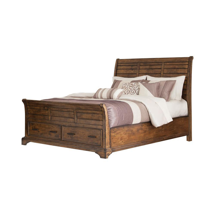 Elk Grove Rustic Vintage Bourbon Eastern King Bed - Eclectic 79 Furniture Store