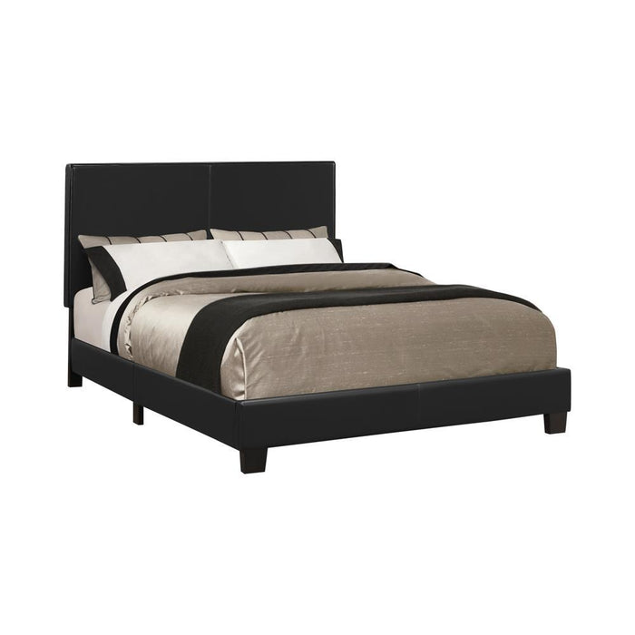 Mauve Upholstered Platform Black Queen Bed - Eclectic 79 Furniture Store