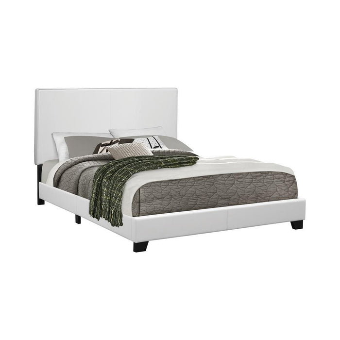 Mauve Upholstered Platform White Twin Bed - Eclectic 79 Furniture Store