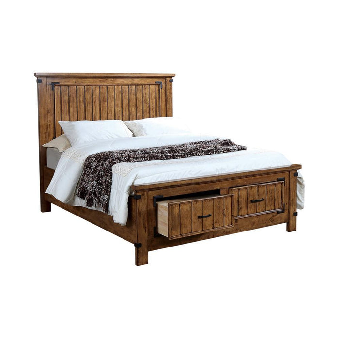 Brenner Rustic Honey Full Storage Bed - Eclectic 79 Furniture Store