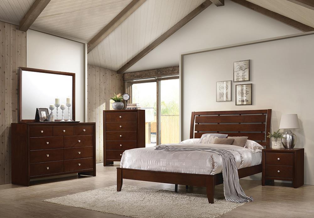 Serenity Rich Merlot Queen Four-Piece Bedroom Set - Eclectic 79 Furniture Store