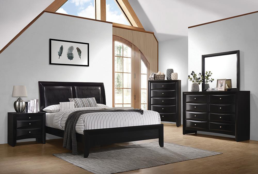 Briana Black Transitional Queen Bed - Eclectic 79 Furniture Store