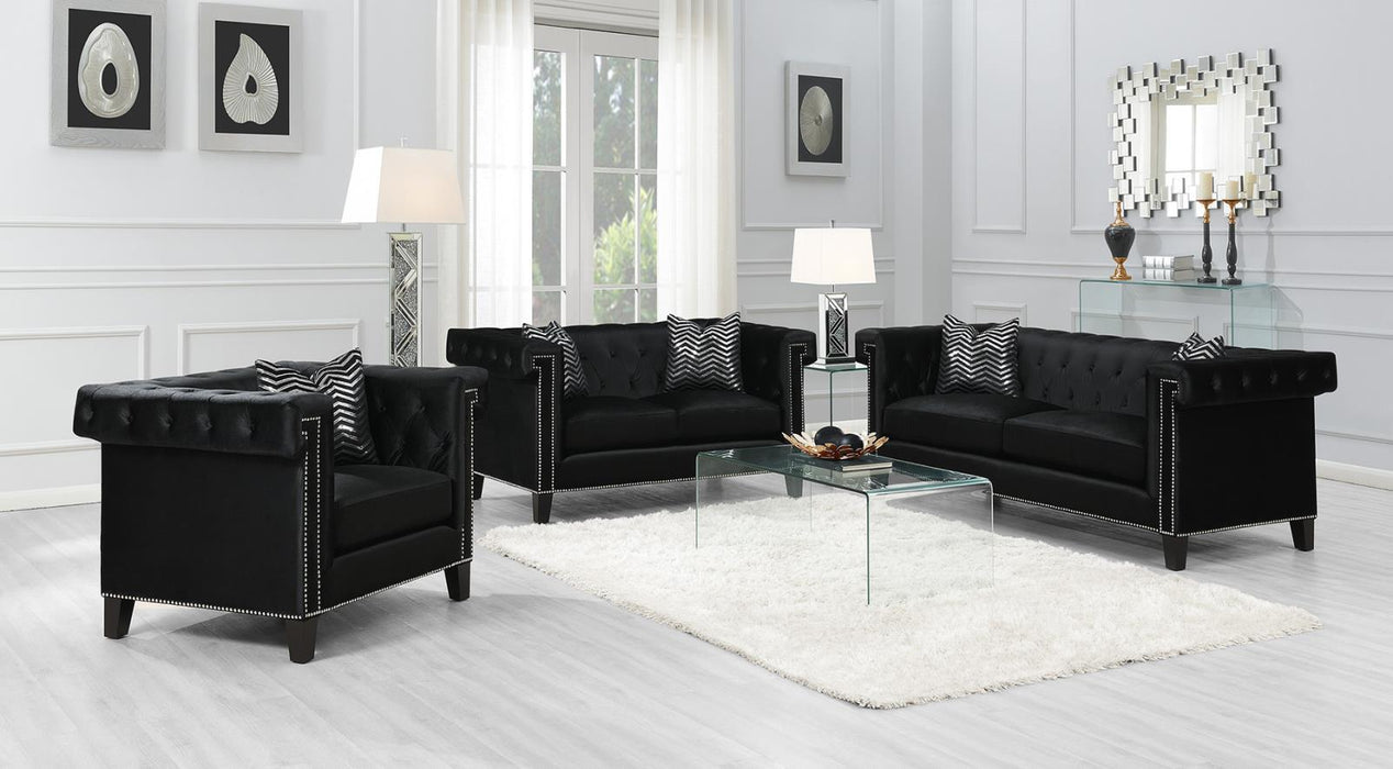 Reventlow Formal Black Loveseat - Eclectic 79 Furniture Store