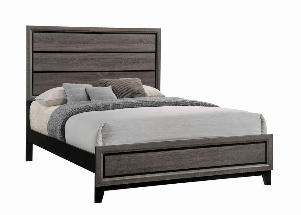 Rustic Grey Oak Queen Bed - Eclectic 79 Furniture Store