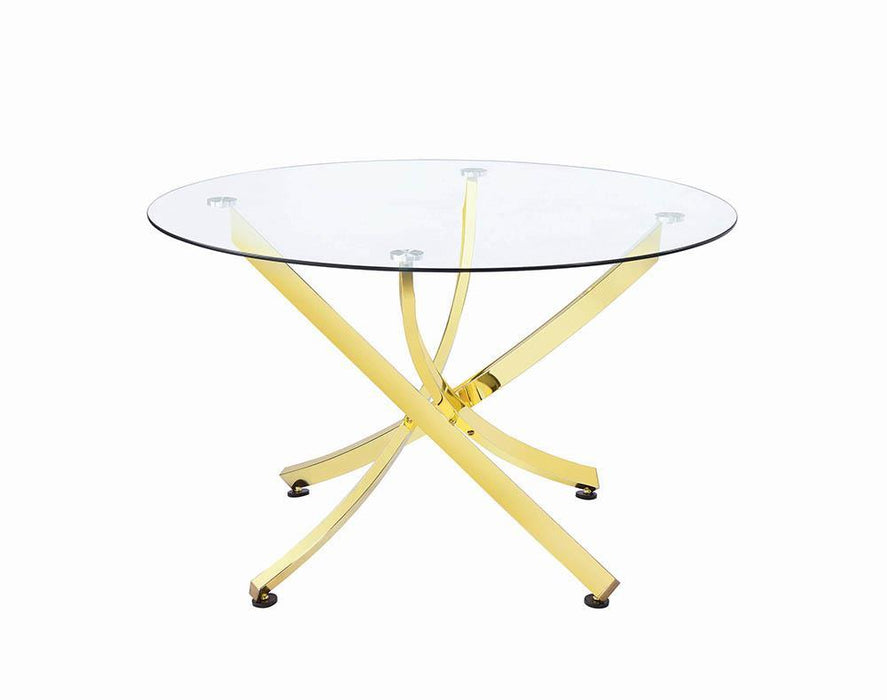 Chanel Modern Brass Dining Table - Eclectic 79 Furniture Store