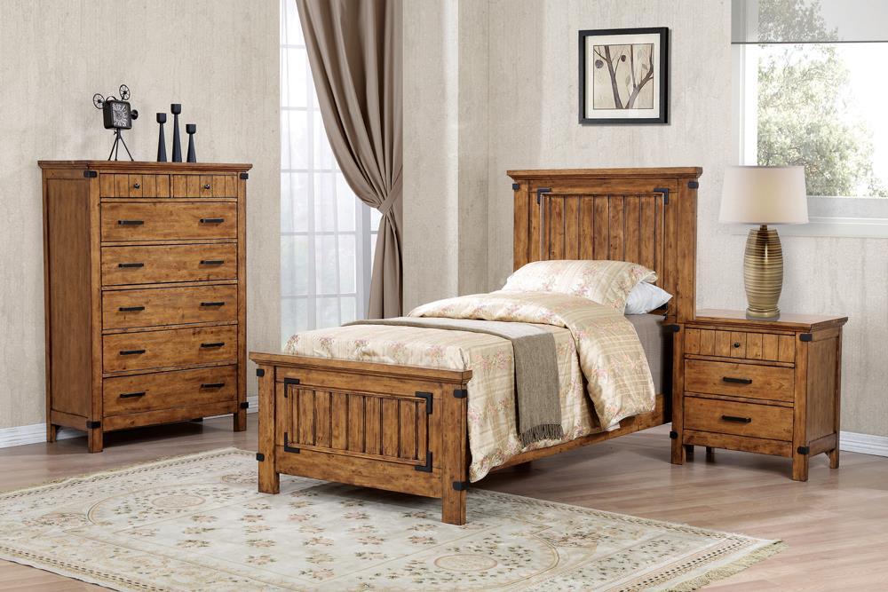 Brenner Rustic Honey Twin Bed - Eclectic 79 Furniture Store