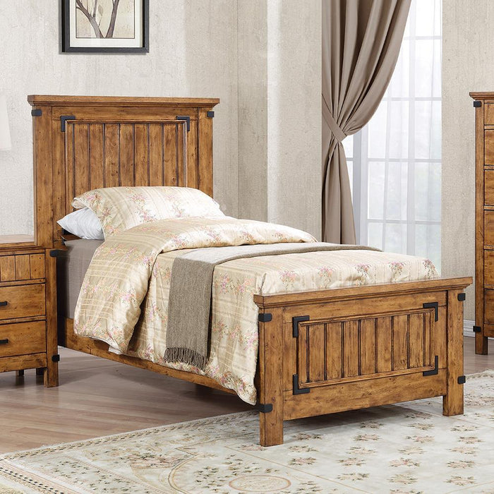 Brenner Rustic Honey Twin Bed - Eclectic 79 Furniture Store