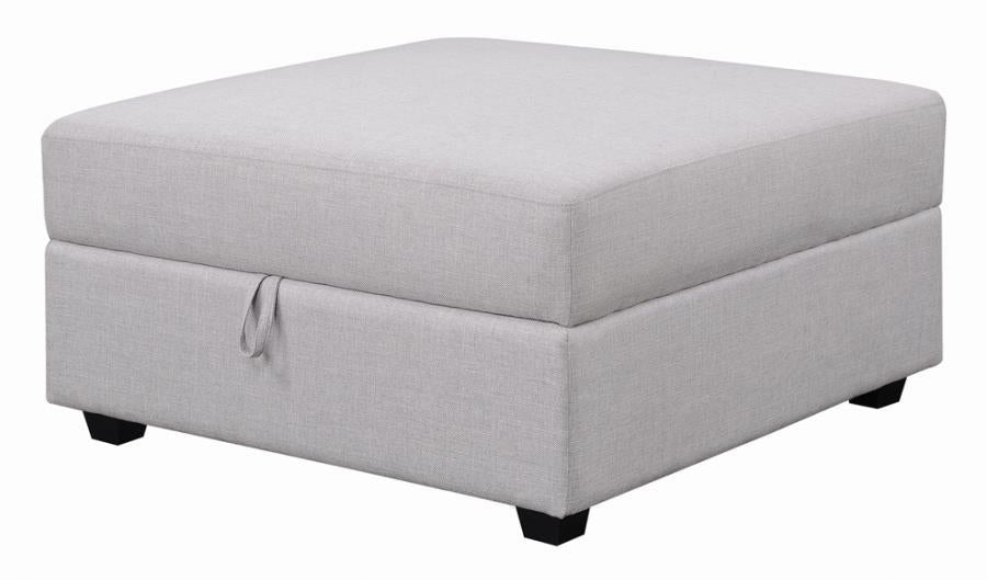 Cambria Square Storage Ottoman Grey - Eclectic 79 Furniture Store