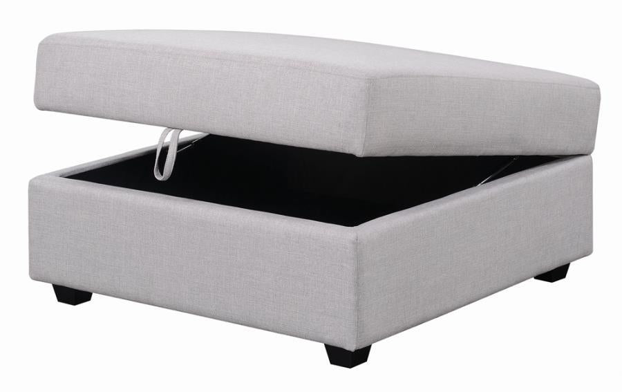 Cambria Square Storage Ottoman Grey - Eclectic 79 Furniture Store