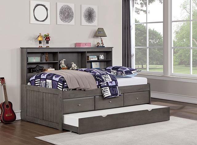 TIBALT Twin DayBed w/ Trundle, Dark Gray