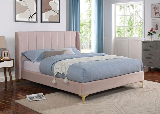 PEARL Queen Bed, Light Pink