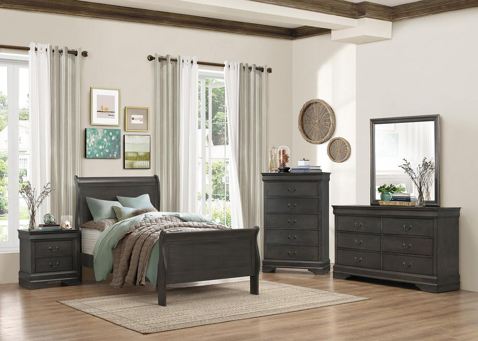 Mayville Full Sleigh Bed in Gray