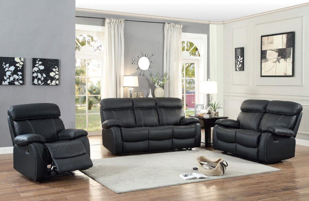 Pendu Double Reclining Sofa in Black 8326BLK-3