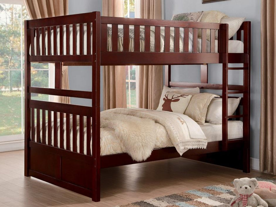 Rowe Full/Full Bunk Bed in Dark Cherry B2013FFDC-1*