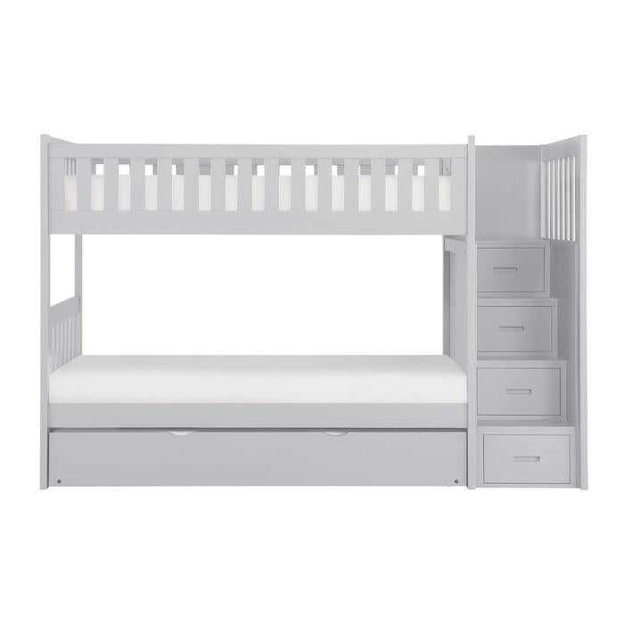 Orion Bunk Bed w/ Reversible Step Storage and Twin Trundle in Gray B2063SB-1*R image