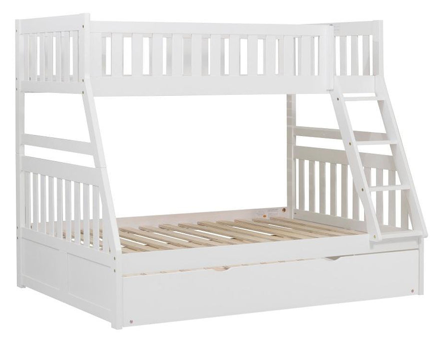 Galen Twin/Full Bunk Bed w/ Twin Trundle in White B2053TFW-1*R