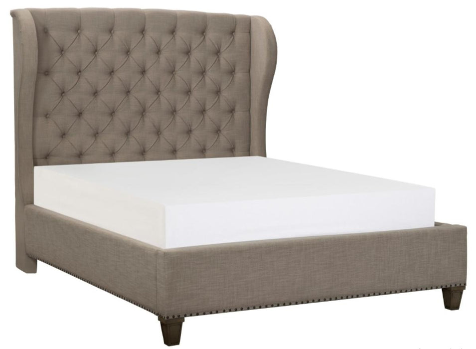 Vermillion Queen Upholstered Panel Bed in Gray 5442-1*