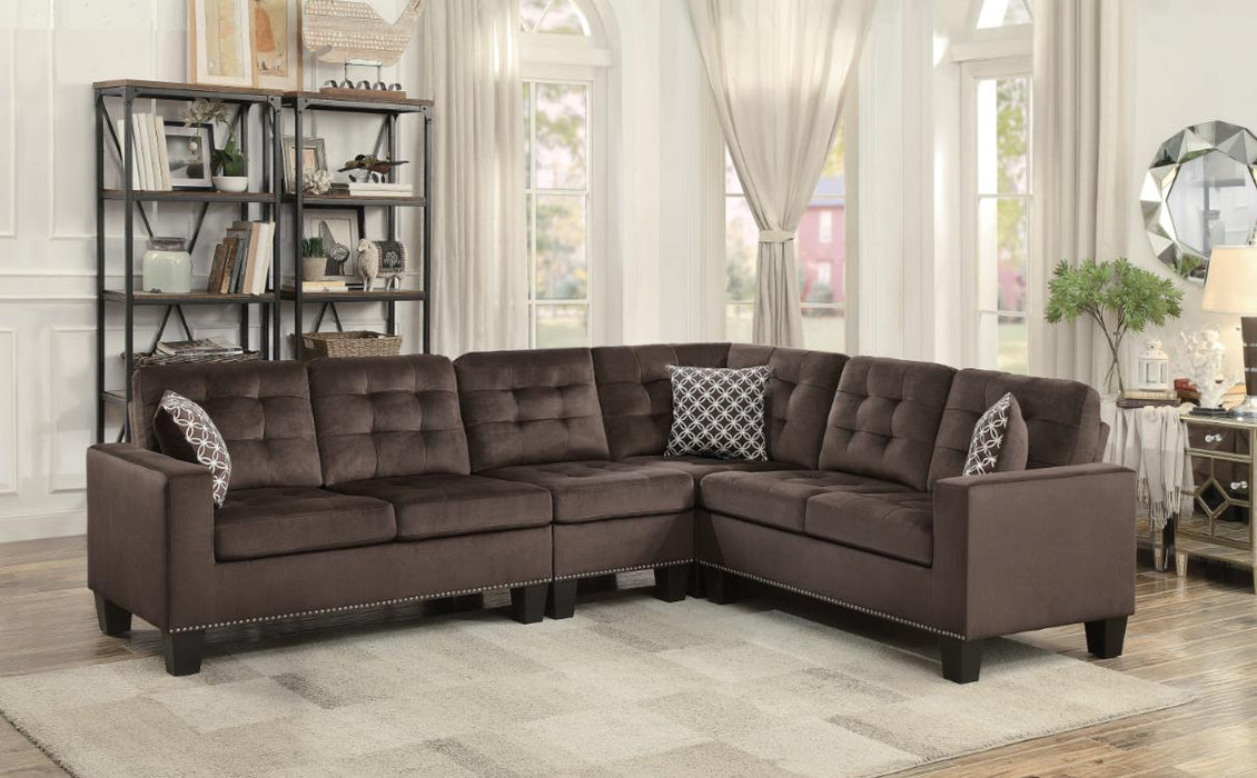 Lantana 2-Piece Reversible Sectional in Chocolate