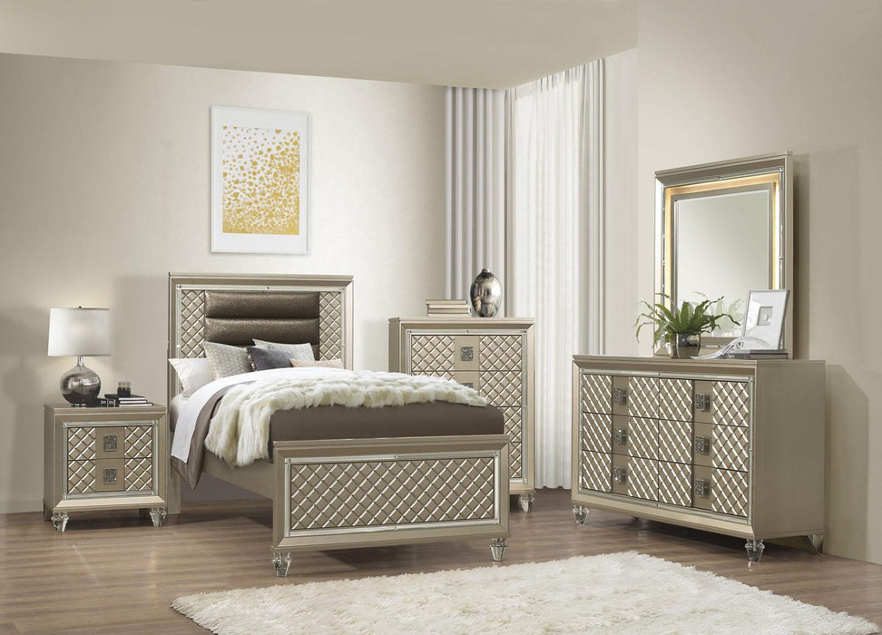 Youth Loudon Twin Platform Bed in Champagne Metallic B1515T-1*