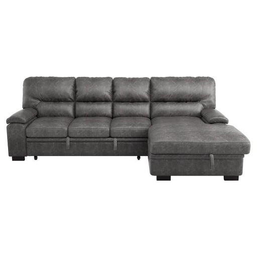 Michigan Sectional with Pull Out Bed and Right Chaise in Dark Gray image