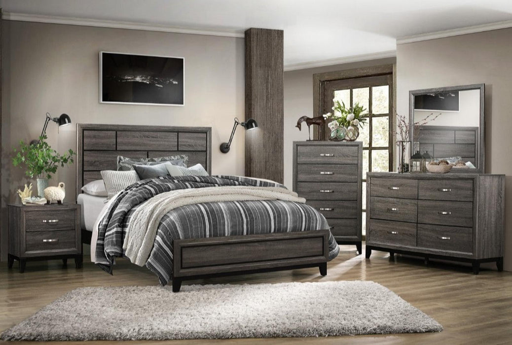 Davi Queen Panel Bed in Gray 1645-1*