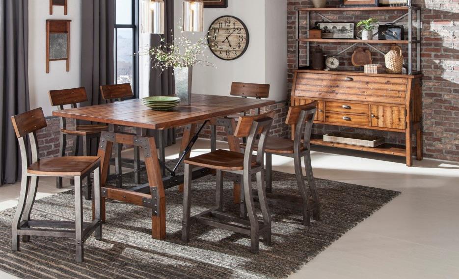 Holverson Counter Height Table in Rustic Brown 1715-36