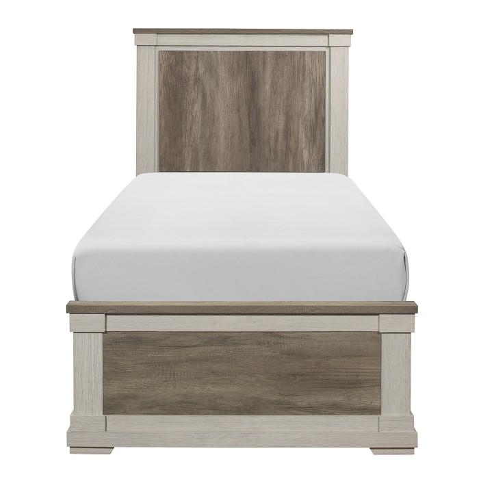 Arcadia Twin Panel Bed in White & Weathered Gray 1677T-1* image